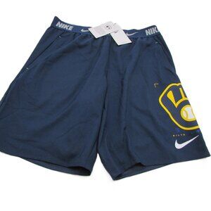 Nike Men's MLB Milwaukee Brewers Logo Navy Blue Men's Medium Shorts NWT